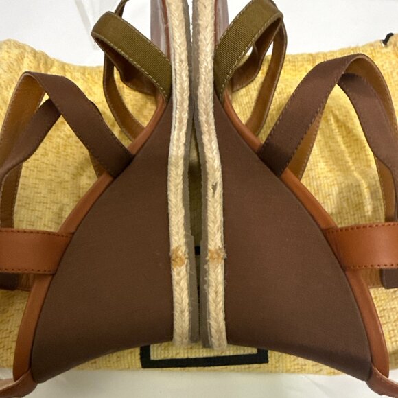 Fendi Wedge Cross Strap Sandal - Leather and canvas with zip back -sz 41 (US 11) - Picture 13 of 15